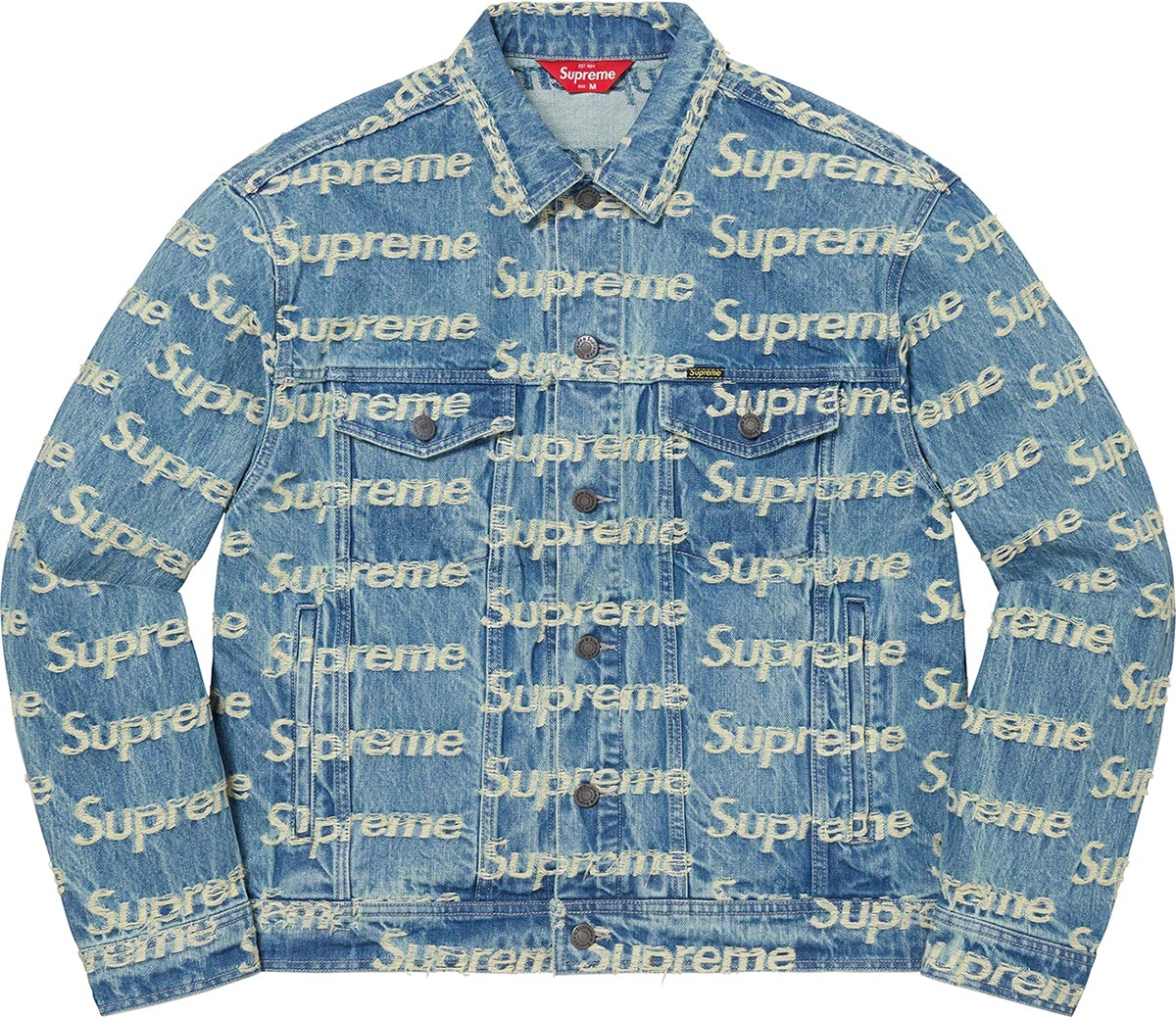 Frayed Logos Denim Trucker Jacket view 9